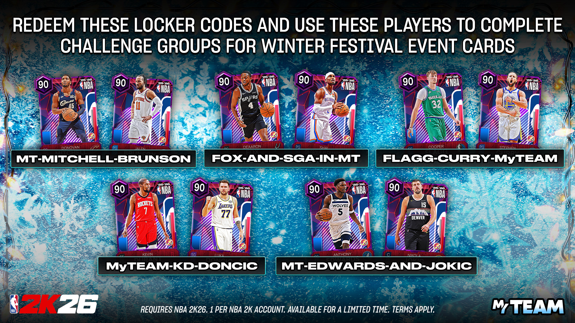 NBA 2K26 Christmas Locker Codes