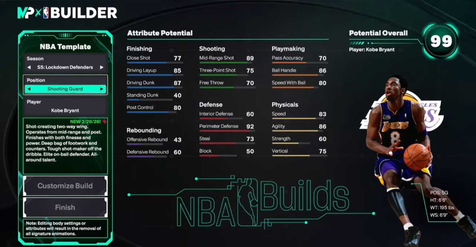 NBA 2K26: How to Create Kobe Bryant Template Build | Hoops Gamers