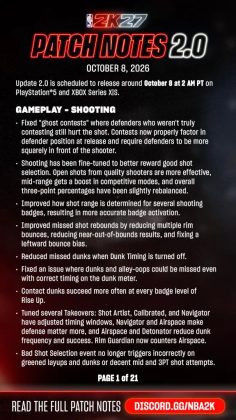 NBA 2K27 Patch 2